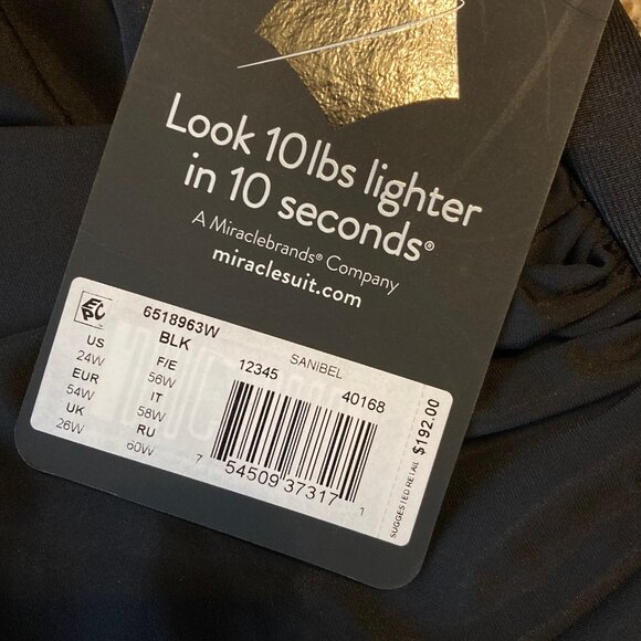 Miraclesuit Sanibel One Piece Swimsuit Women's Plus 24W Black NWT - Picture 7 of 9